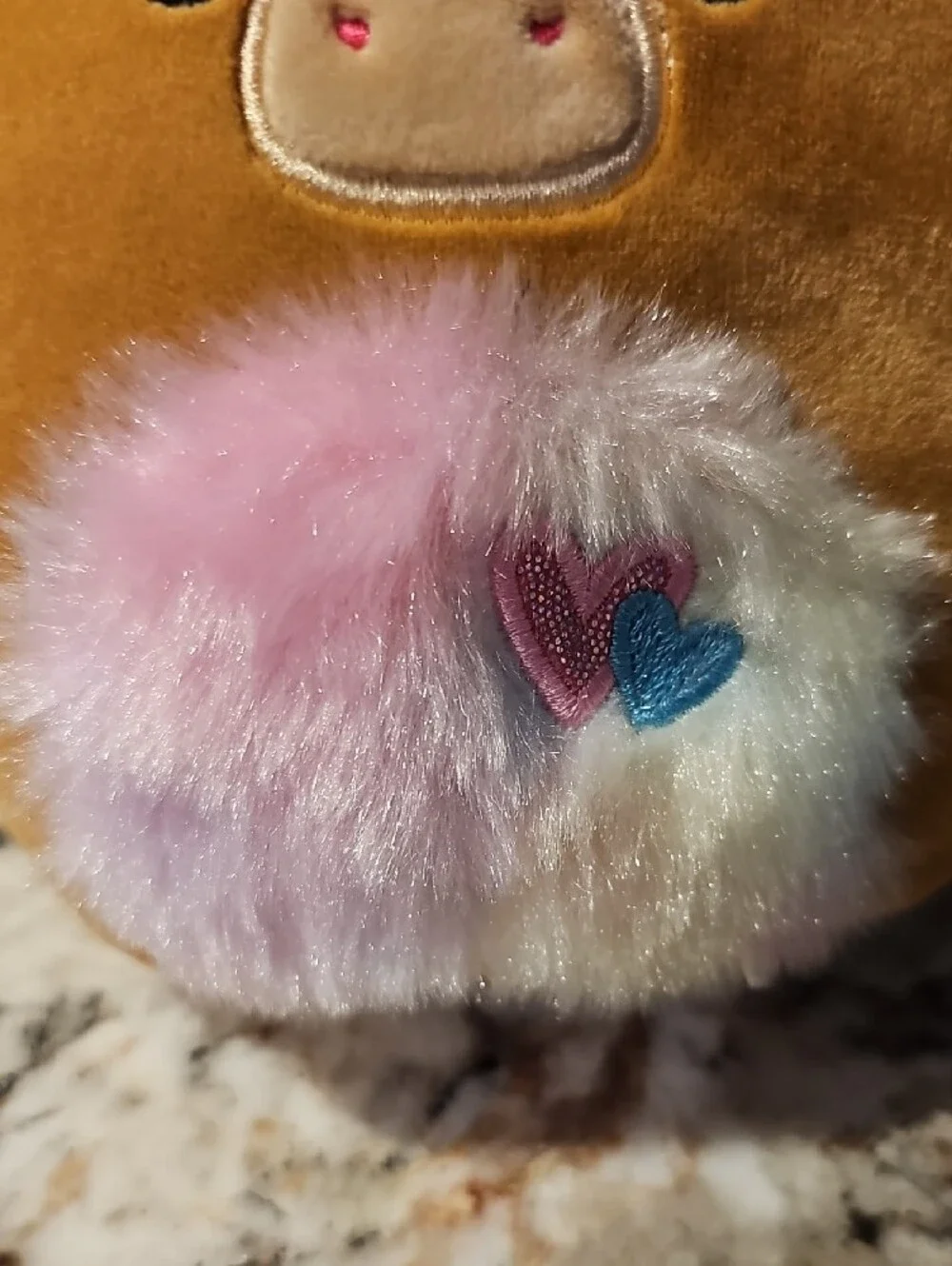 Squishmallows Brown Plush with Pink, White and Blue Accents